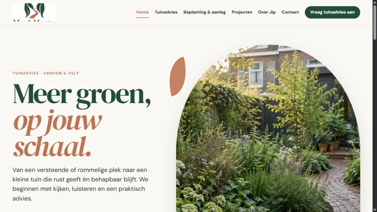 Homepage van Mos & Morgen